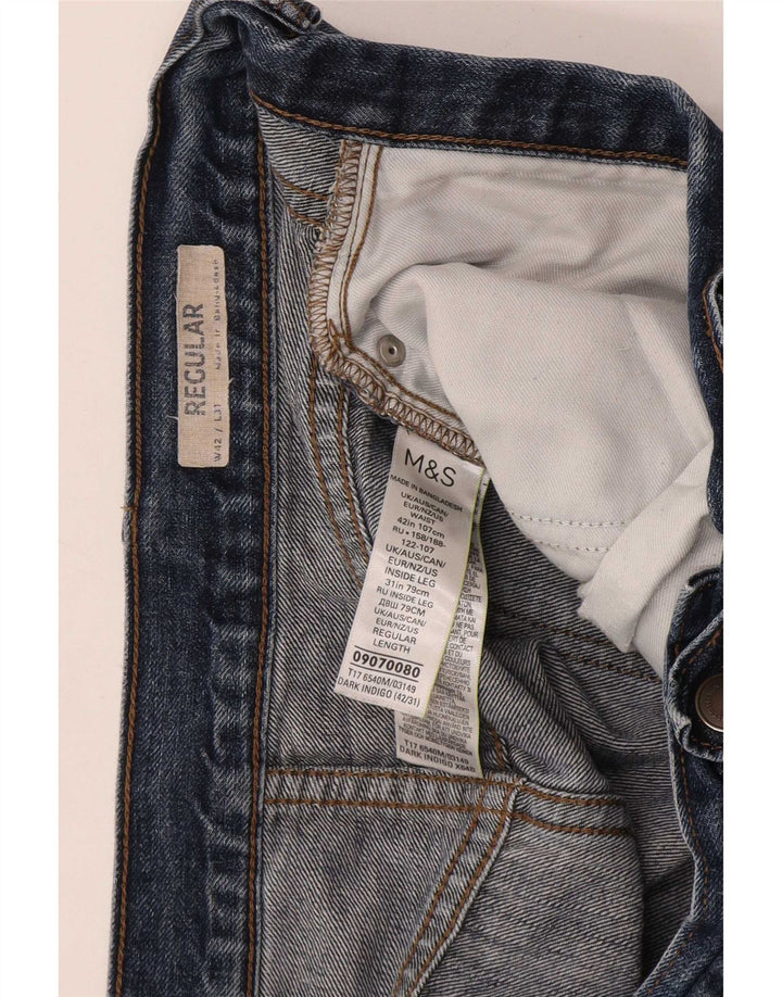 Marks & Spencer Vaqueros rectos regulares para hombre W42 L31 Algodón azul