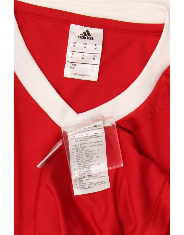 Adidas Hombre Climalite Top Manga Larga Poliéster Rojo Medio