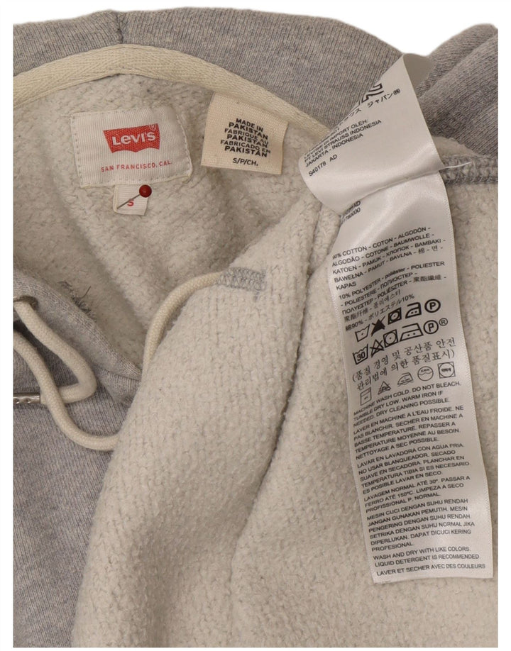 LEVI'S Mens Hoodie Jumper Small Grey Cotton