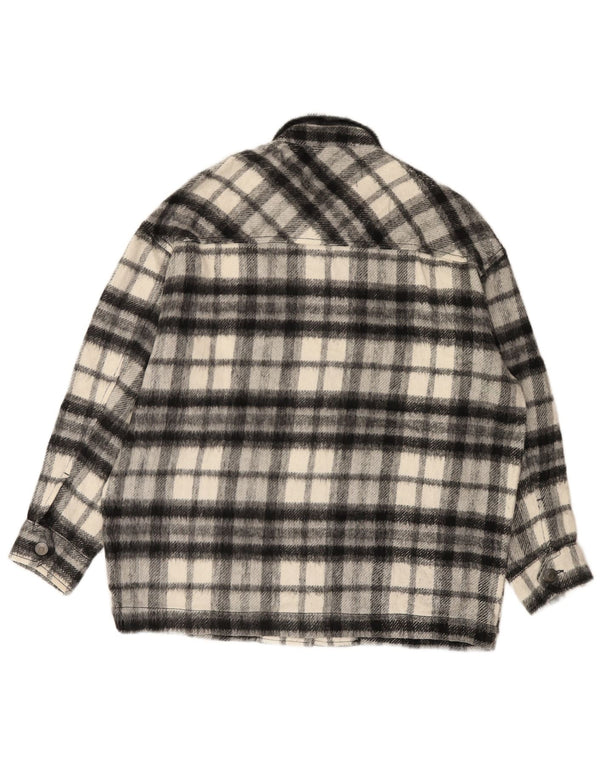Zara Mujer Chaqueta Bomber Extragrande UK 10 Small Grey Check