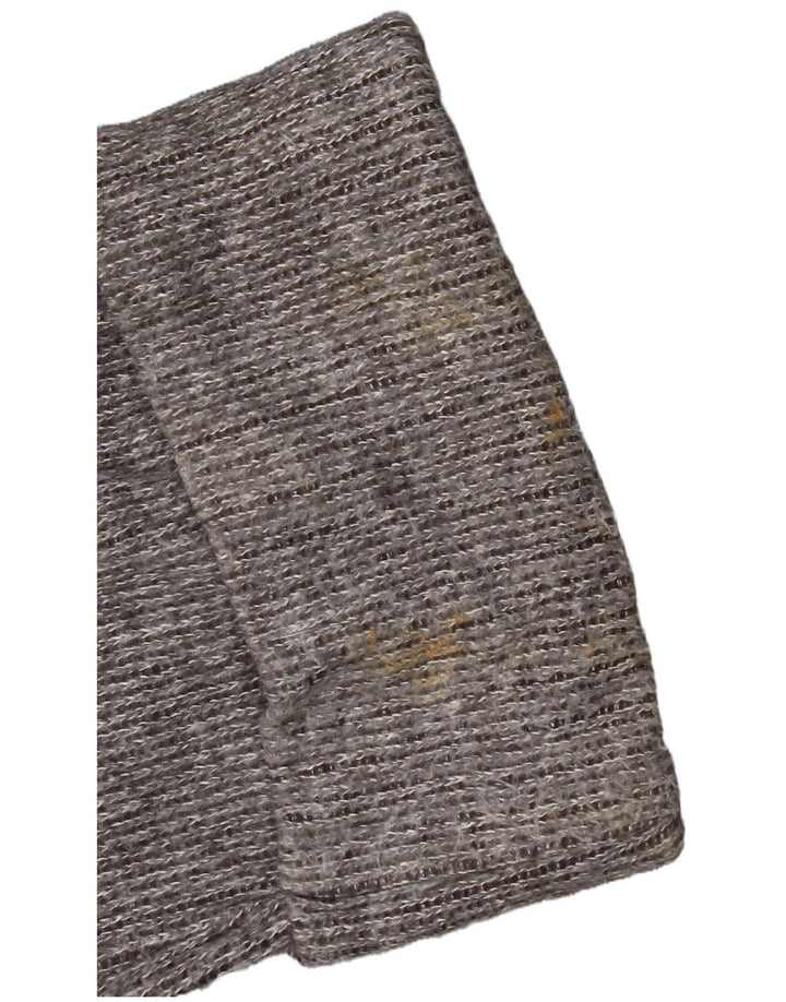 Zara Mujer Crop Turtle Neck Jumper Sweater UK 44 Medio Gris Moteado