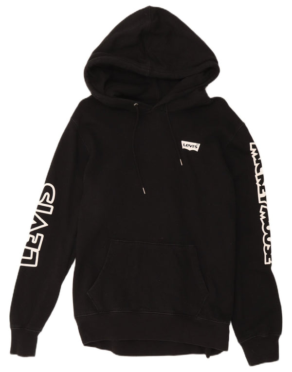 Levi's Sudadera con capucha y estampado de Mickey Mouse para hombre, talla grande, algodón negro