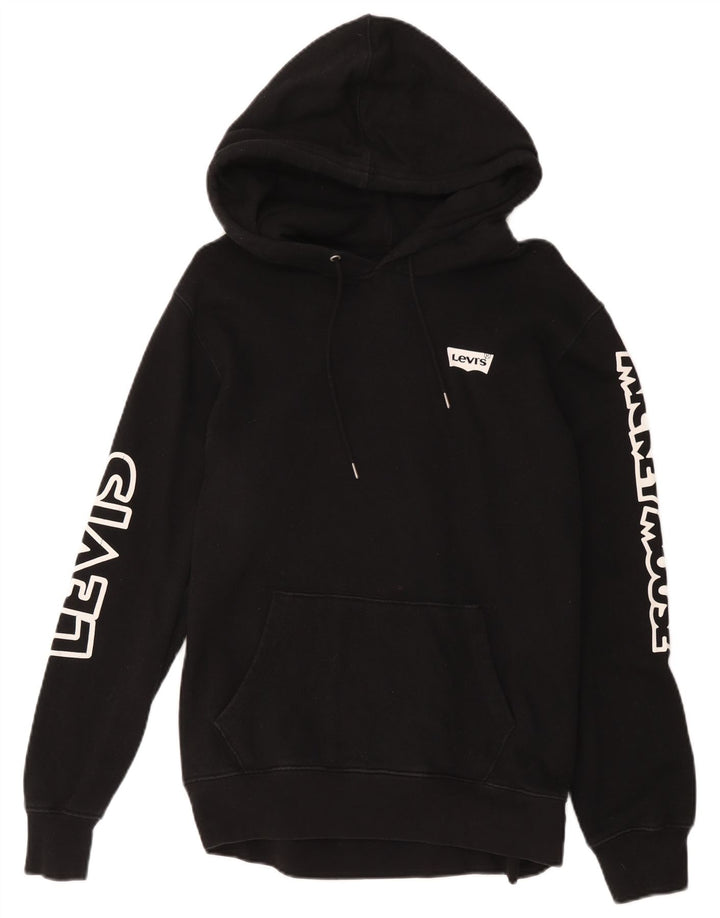 Levi's Sudadera con capucha y estampado de Mickey Mouse para hombre, talla grande, algodón negro