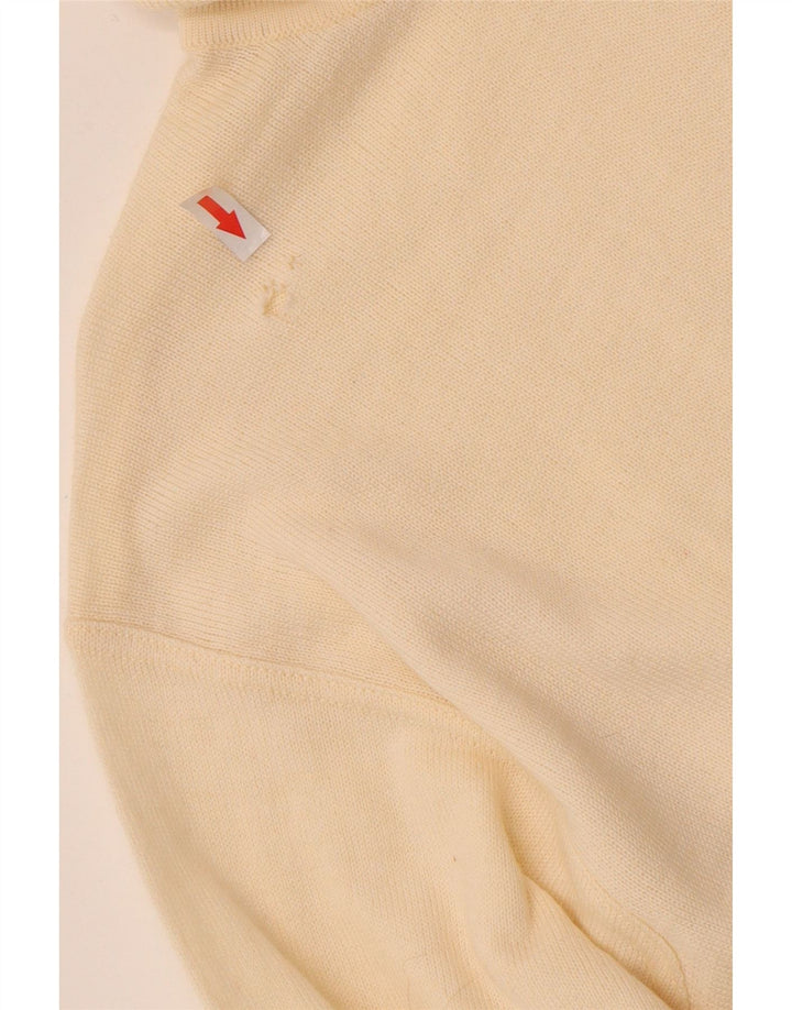 Vintage hombres rollo cuello jersey suéter IT 48 medio off blanco poliacrílico