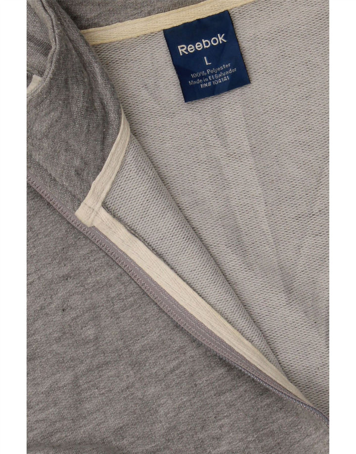 REEBOK Womens Tracksuit Top Jacket UK 16 Large Grey Polyester Vintage Reebok and Second-Hand Reebok from Messina Hembry 