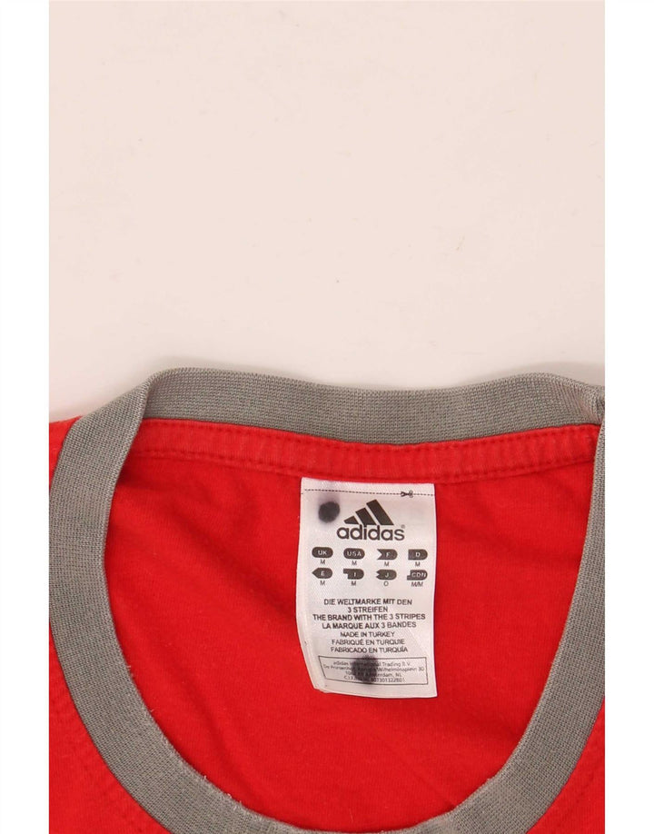 Adidas - Camiseta gráfica para hombre, color rojo medio, algodón