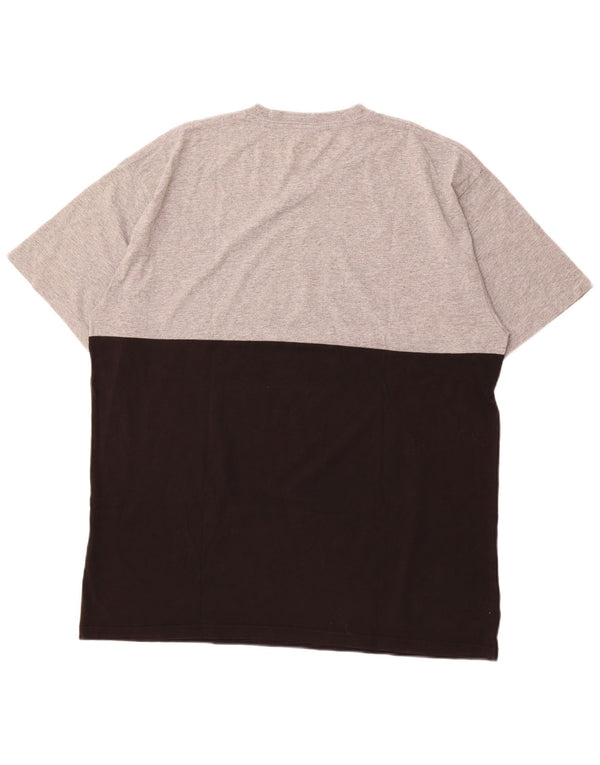 VANS Hombre Classic Fit Camiseta Top XL Negro Colorblock Algodón