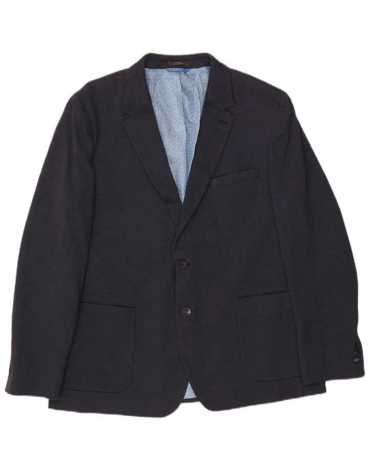 MARKS & SPENCER Chaqueta tipo blazer ajustada con 2 botones para hombre UK 46 XL Azul marino