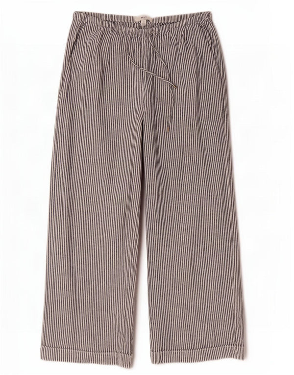 Marks & Spencer Pantalones casuales de cintura alta para mujer UK 40 Large W32 L26 Gris