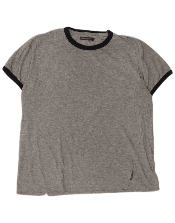 French Connection Camiseta Hombre Top XL Gris Algodón