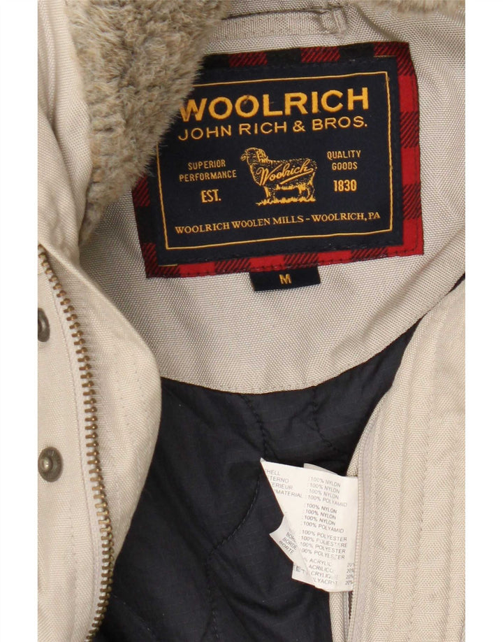 Woolrich Chaqueta bomber con capucha para hombre UK 38 Medium Beige Nylon