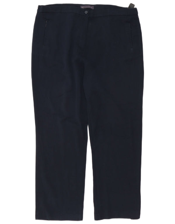 Marks & Spencer Pantalones informales ajustados para mujer W38 L27 Viscosa azul marino