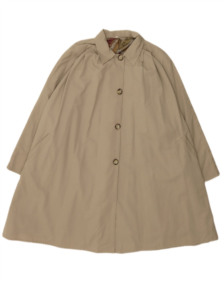 Vintage mujer oversize gabardina Reino Unido 10 pequeño algodón beige