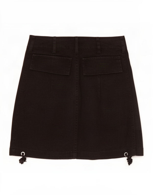 Zara Mujer Falda Cargo Denim XS W24 Negro