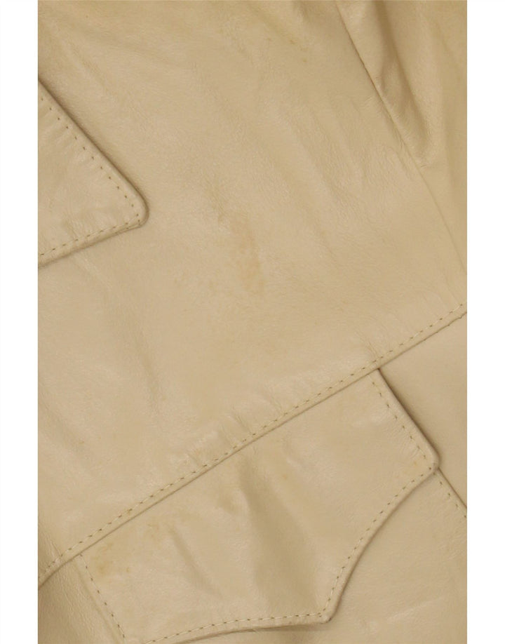Bayside Chaqueta de cuero para hombre Reino Unido 40 Cuero beige grande