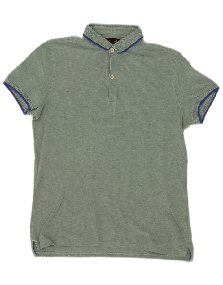 MASSIMO DUTTI Polo Hombre Verde Medio Moteado