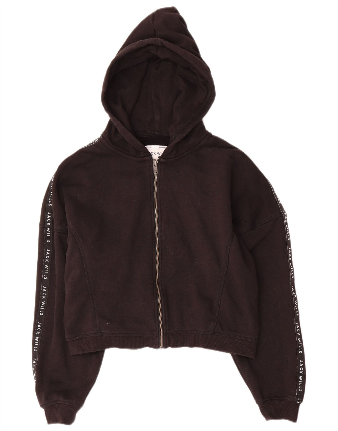 JACK WILLS Suéter con capucha y cremallera extragrande para mujer UK 10 Small Black