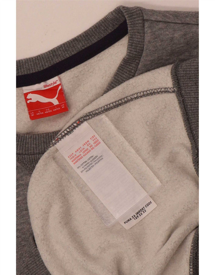 Puma Hombre Graphic Regular Fit Sudadera Jumper Algodón Gris Medio