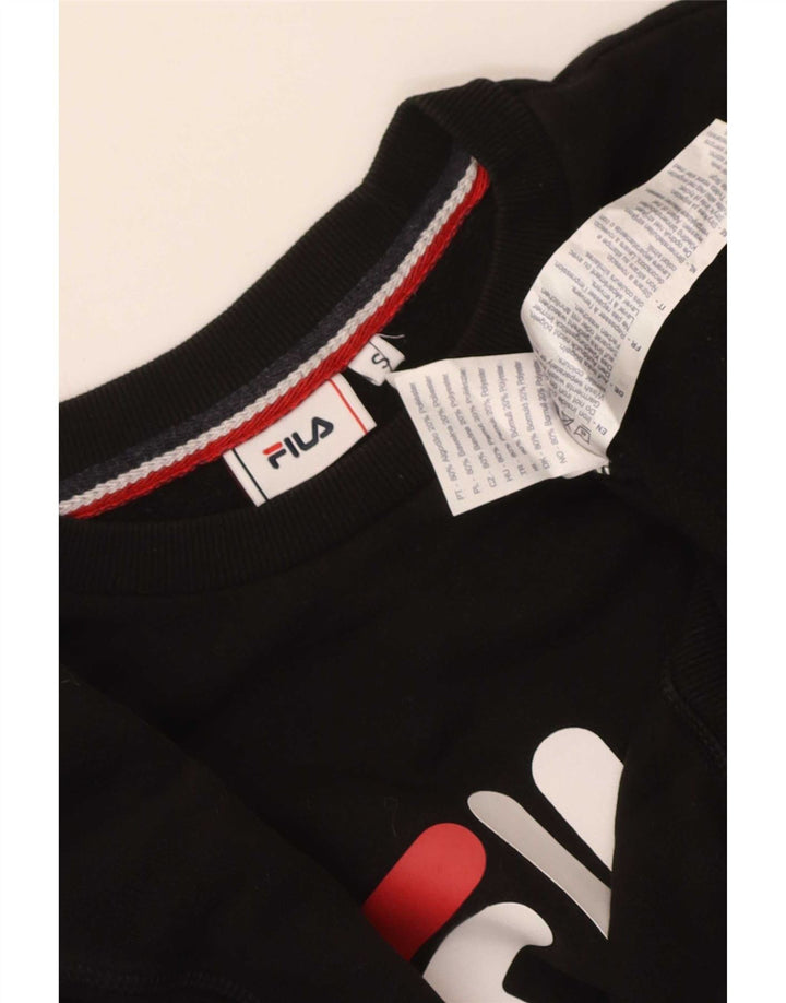 Fila Hombre Graphic Sudadera Jumper Pequeño Algodón Negro
