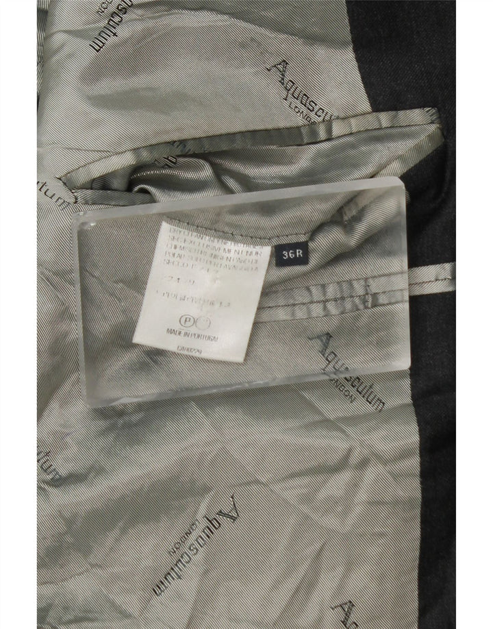 Aquascutum Chaqueta tipo blazer de 2 botones para hombre UK 36 Small Grey Wool