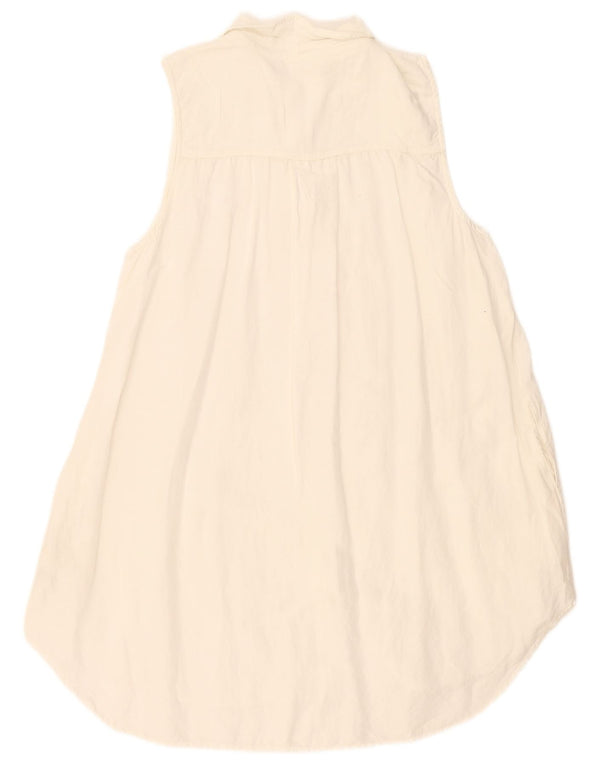 Vestido camisero sin mangas para mujer de Fat Face UK 40 XL Viscosa blanca