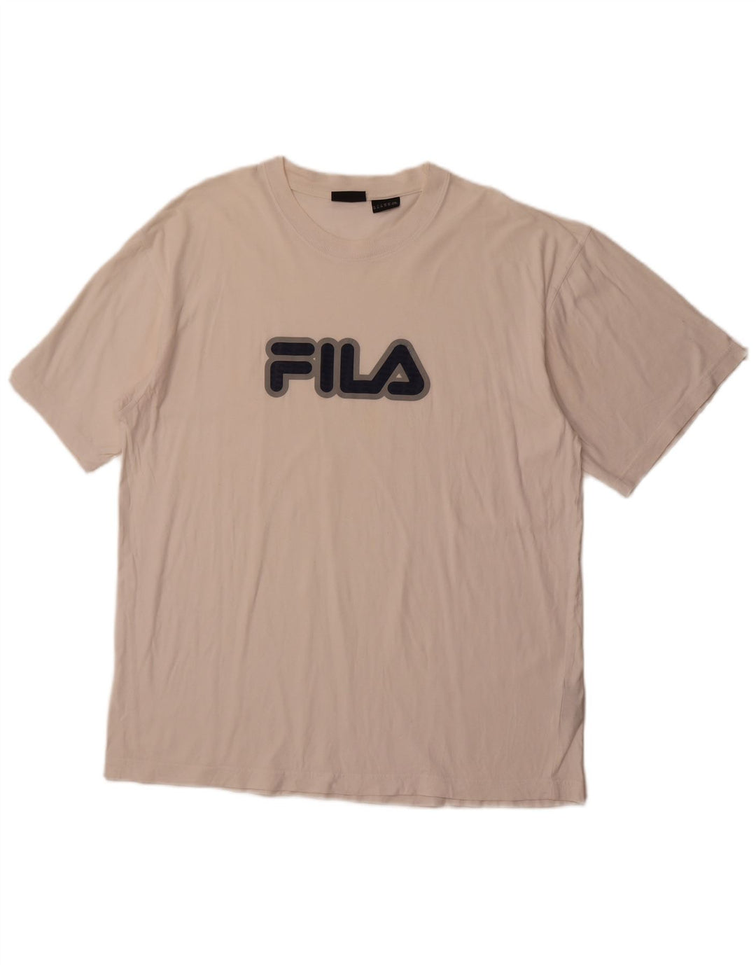 FILA Camiseta gráfica para hombre Top XL Algodón blanco