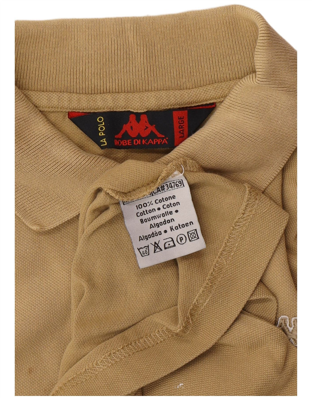 KAPPA Polo Hombre Grande Beige Algodón