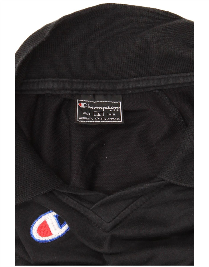 CHAMPION Polo para hombre grande negro