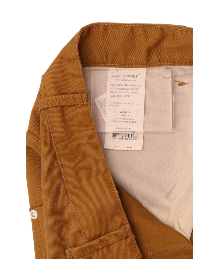 JACK & JONES Mens Casual Shorts W33 Large Brown Cotton