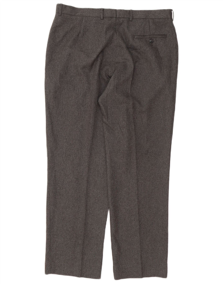 Marks & Spencer Pantalón de traje recto para hombre W36 L31 Poliéster gris
