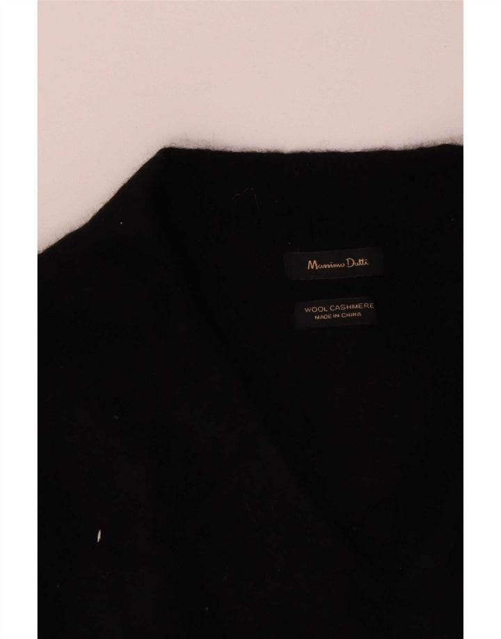 Massimo Dutti Jersey con Cuello en V para Mujer UK 40 Small Lana Negra