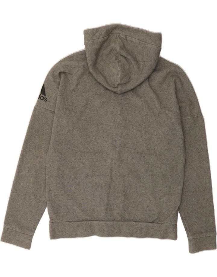 ADIDAS Mens Graphic Zip Hoodie Sweater Medium Grey Cotton Vintage Adidas and Second-Hand Adidas from Messina Hembry 