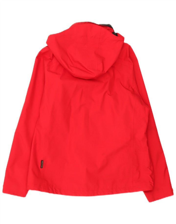 Jack Wolfskin Chaqueta cortavientos con capucha para mujer UK 46 Grande Poliamida roja
