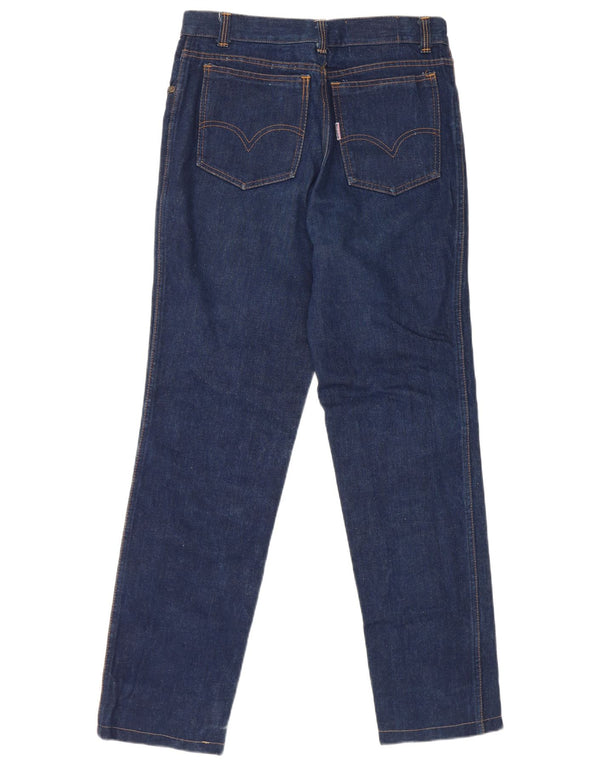 Vintage mujer cintura alta jeans rectos W34 L31 algodón azul