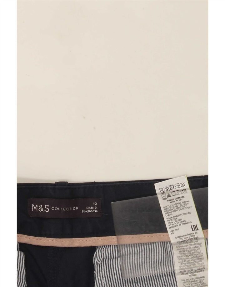 Marks & Spencer Pantalones cortos chinos para mujer UK 12 Medium W32 Azul marino Algodón