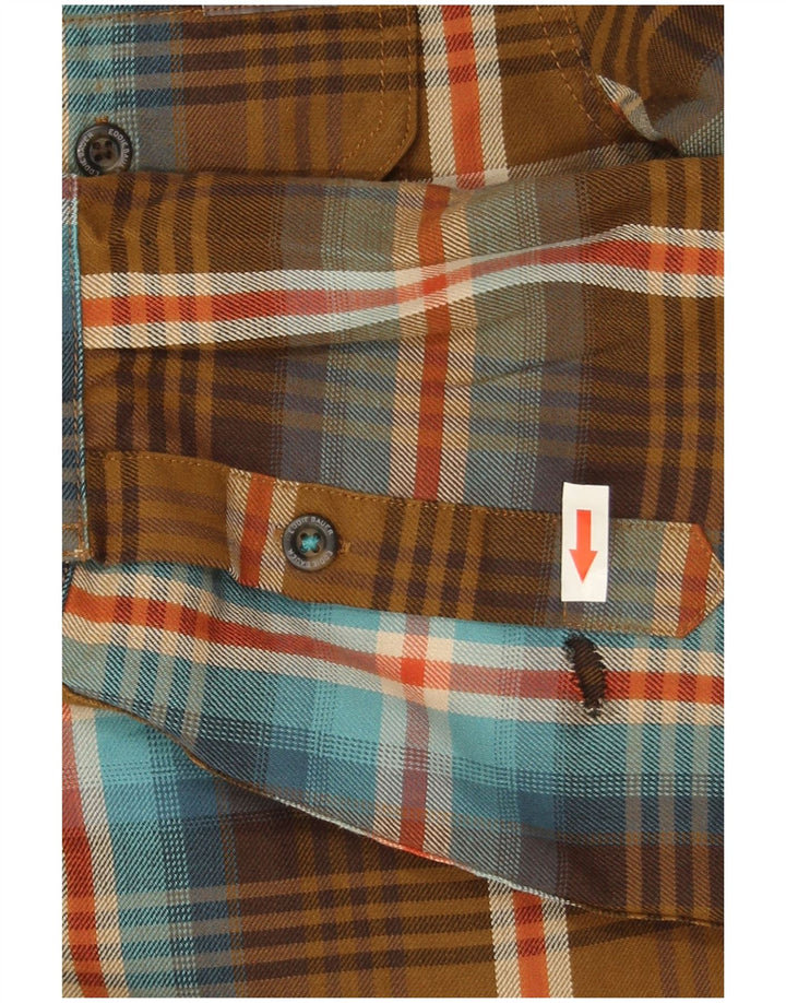 Eddie Bauer Camisa de franela de corte clásico alto para hombre Poliéster a cuadros marrón grande