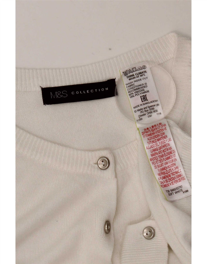 Marks & Spencer - Cárdigan corto para mujer, talla M, viscosa blanca