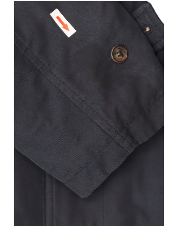 Enrico Mandelli Abrigo cortavientos con capucha para hombre IT 50 Large Azul marino