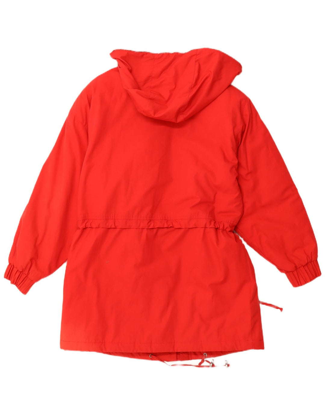 VINTAGE Womens Hooded Windbreaker Coat UK 12 Medium Red Polyester