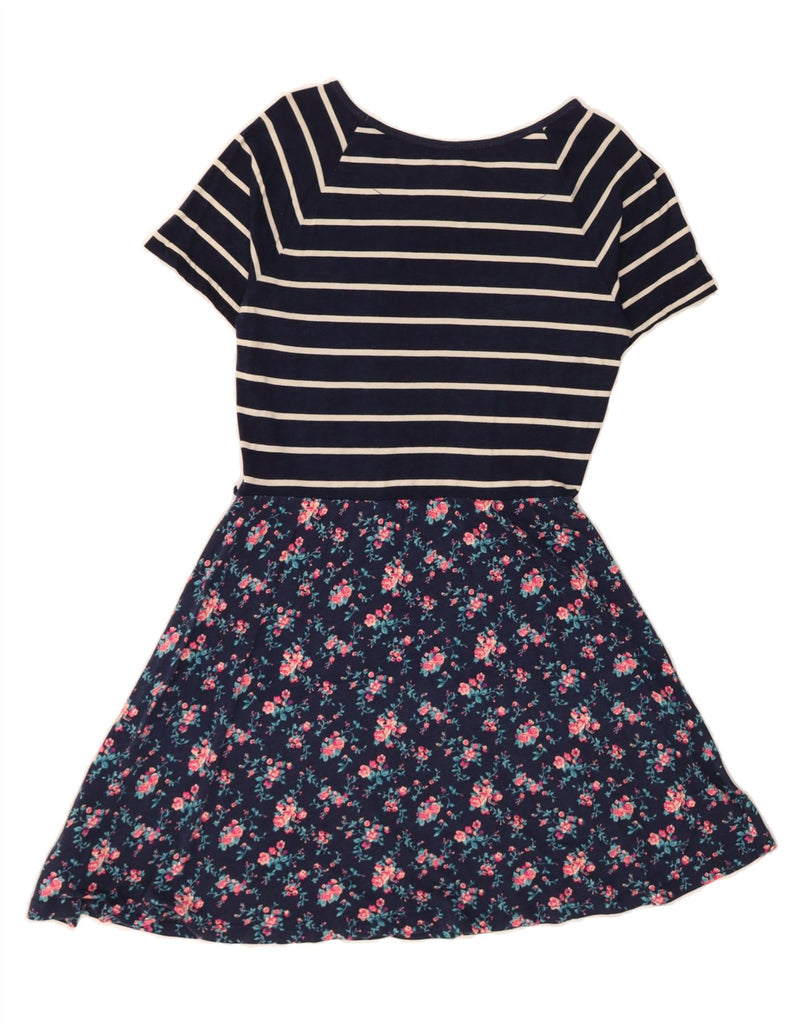 FOREVER 21 Girls A-Line Dress 13-14 Years Navy Blue Floral Cotton Nautical Vintage Forever 21 and Second-Hand Forever 21 from Messina Hembry 