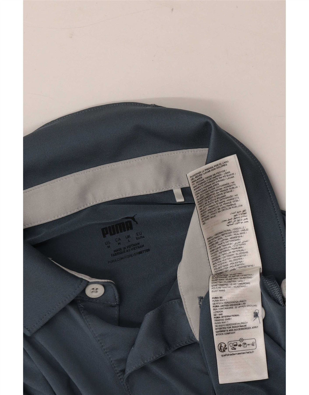 Polo Puma Para Hombre Grande Azul Marino Colorblock Poliéster