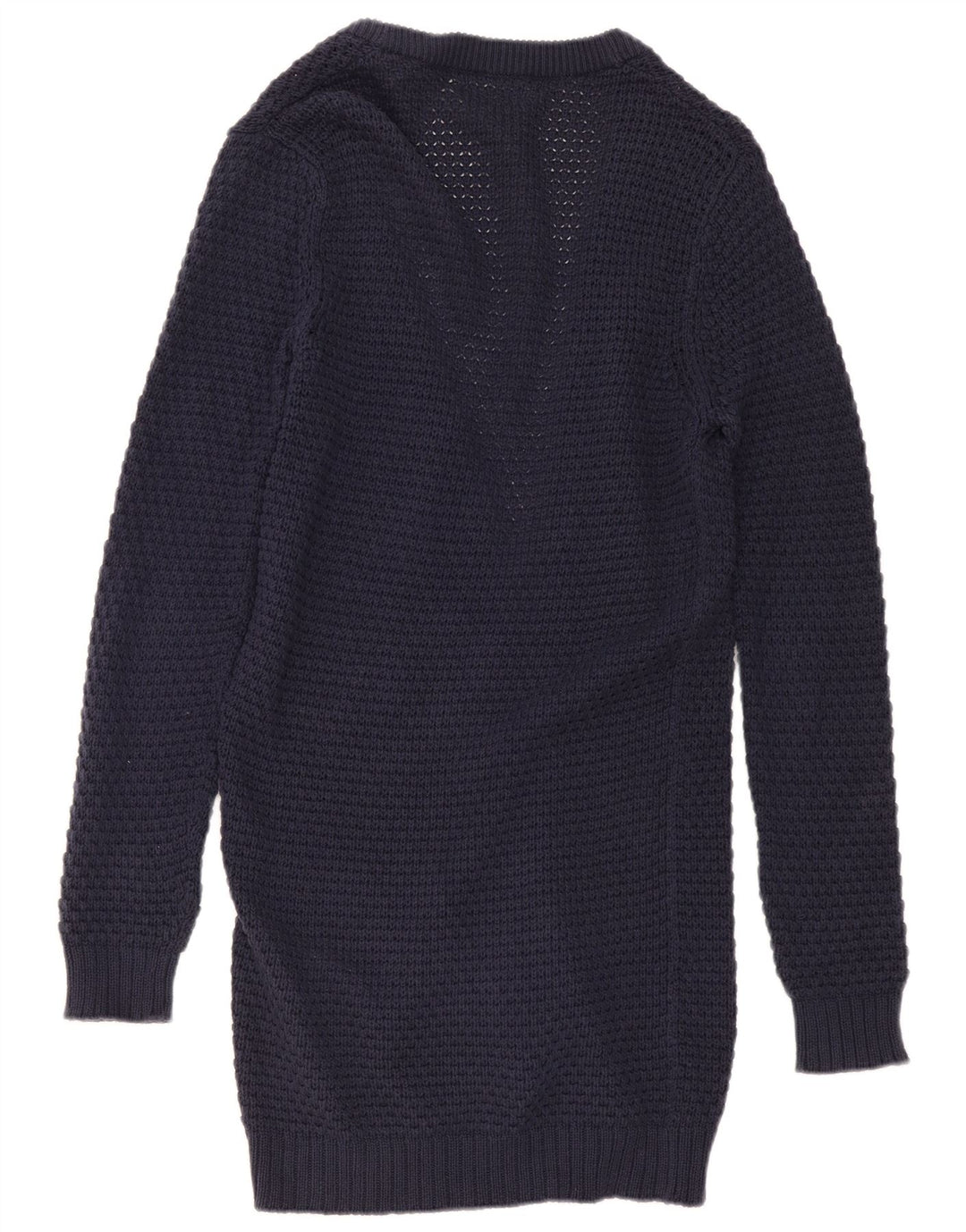 ZARA Hombre Jersey Cárdigan Abierto Mediano Azul Marino Algodón