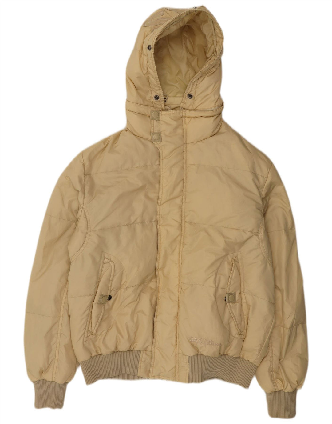 Chaqueta acolchada con capucha y gráfico para hombre Gas UK 44 2XL Beige