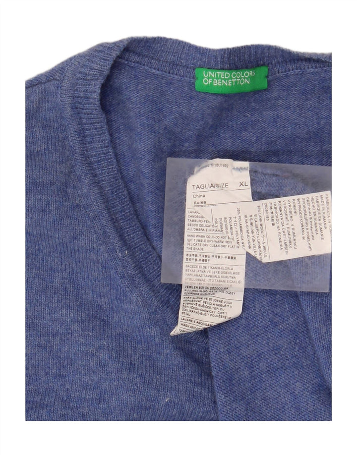 BENETTON Jersey De Cuello Redondo Hombre XL Lana Azul