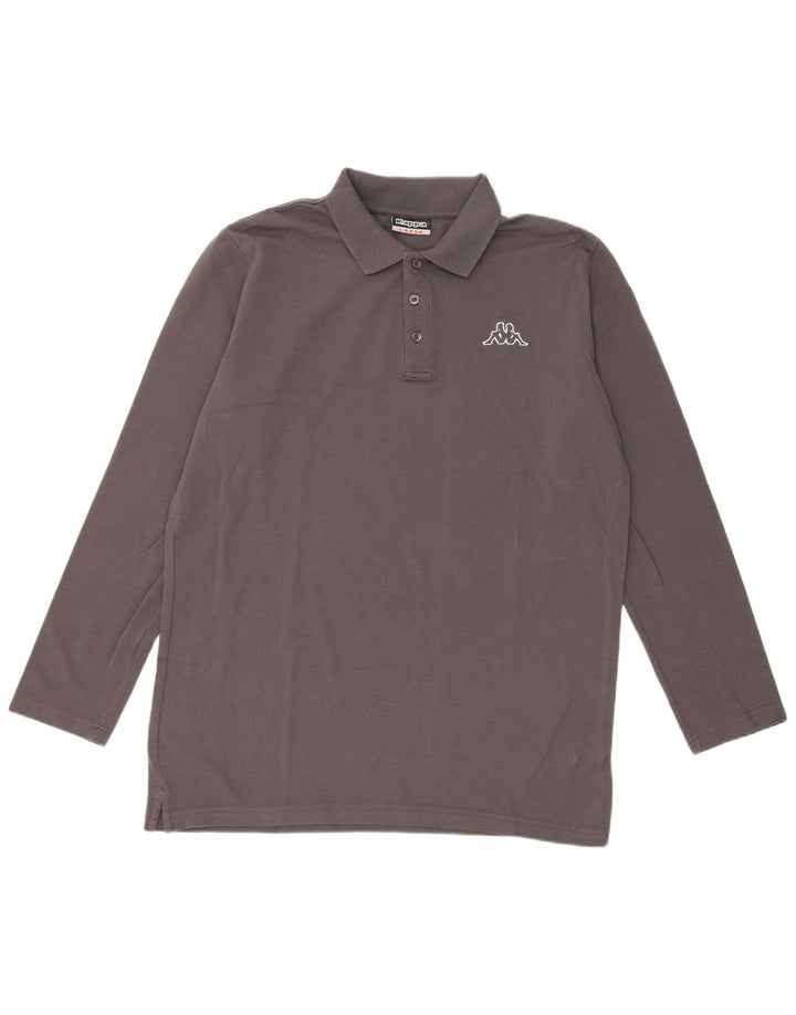 Kappa Polo De Manga Larga Para Hombre Grande Gris Algodón