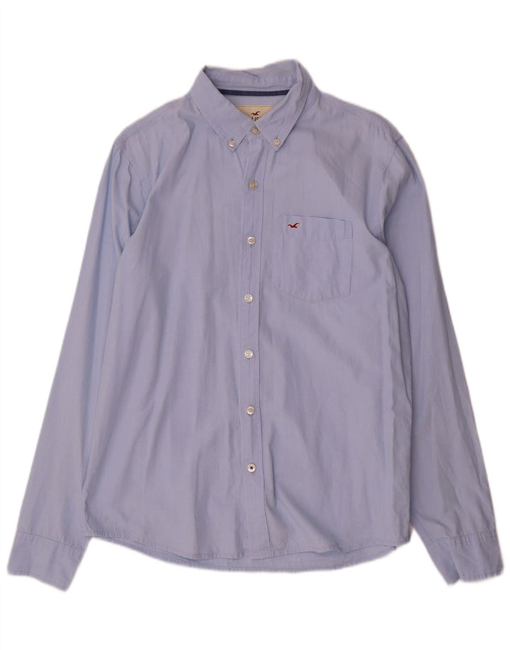 Camisa Hollister Hombre Grande Azul Algodón