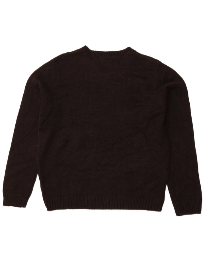 Zara - Jersey de cuello redondo para mujer, talla 40, talla grande, acrílico negro