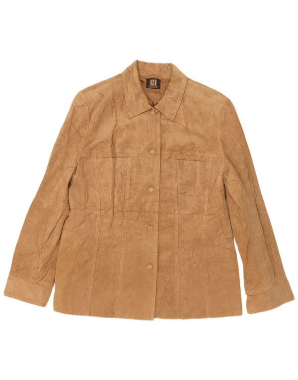 Madeleine Chaqueta de ante para mujer UK 44 Cuero beige grande