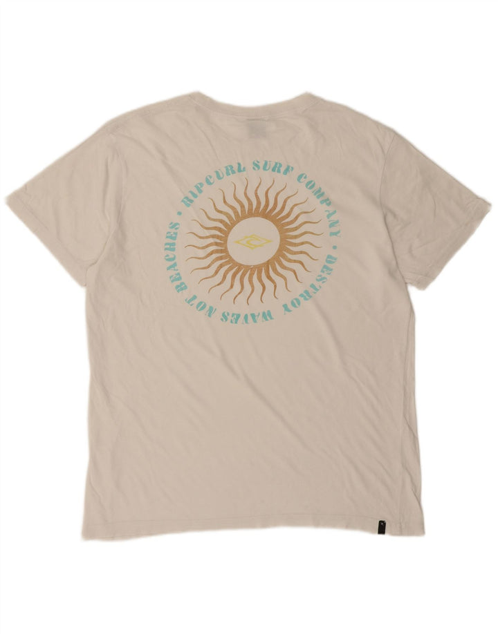 Rip Curl Hombre Camiseta Gráfica Top Medio Blanco