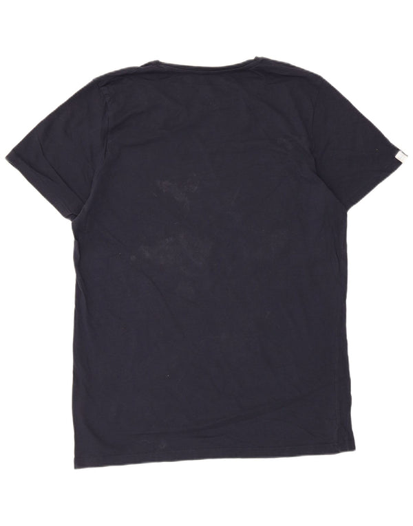 Jack & Jones - Camiseta gráfica para hombre, talla grande, algodón azul marino